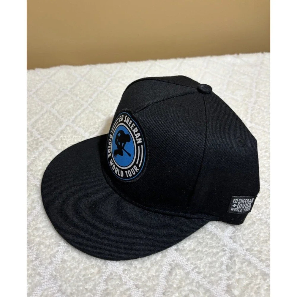 Ed Sheeran Divide World Tour Music Concert Embroidered Patch Black Snap Back Hat